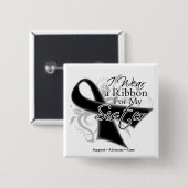 Schwester Ribbon - Melanom Hautkrebs Button (Vorne & Hinten)