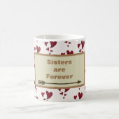 Schwester sind für immer Herz Muster Arrow Geschwi Kaffeetasse (Mittel)