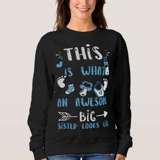 Schwester, so sieht eine großartige große Schweste Sweatshirt (Vorderseite)