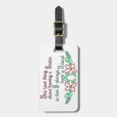 Schwester-Sprichwort Gepäckanhänger (Vorderseite vertikal)