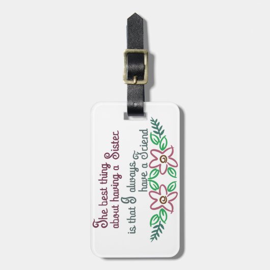 Schwester-Sprichwort Gepäckanhänger (Vorderseite vertikal)