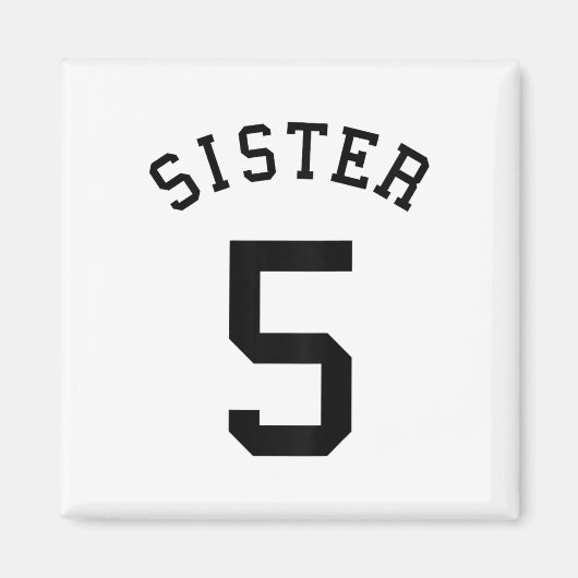 Schwester Team Trikot # 5 Handball Mädchen Fußball Magnet (Vorne)