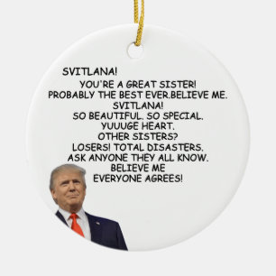 Schwester Trump Weihnachtsgeschenk für Weihnachten Keramik Ornament