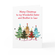 Schwester und Bruder im Gesetz Weihnachtsgrußkarte