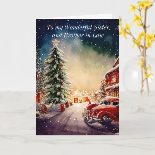 Schwester und Bruder im Gesetz Weihnachtsgrußkarte Karte (Gelbe Blume)