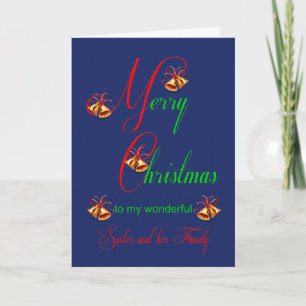 Schwester und Familie Weihnachtscrolls Weihnachtsk Feiertagskarte