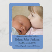 Schwester verkündet Brüders Geburt blau Ankündigung (Vorne/Hinten)