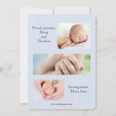 Schwester verkündet Brüders Geburt blau Ankündigung (Rückseite)