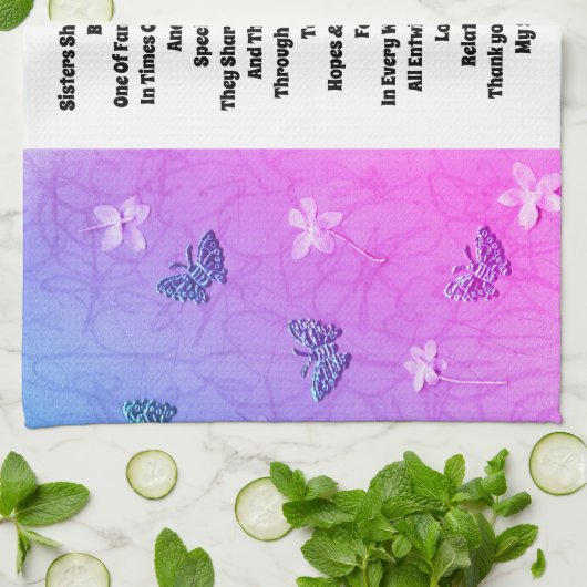 Schwester verziert geschirrtuch (Gefaltet)