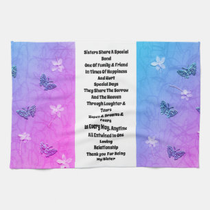 Schwester verziert geschirrtuch