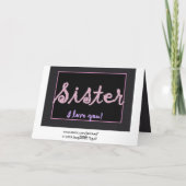 SCHWESTER Vielen Dank Trauzeugin - Karierte Schrei Dankeskarte (Rückseite)