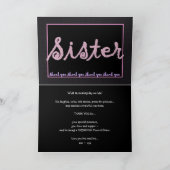 SCHWESTER Vielen Dank Trauzeugin - Karierte Schrei Dankeskarte (Innenseite)