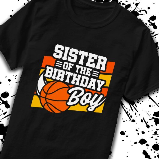 Schwester von Birthday Boy Boys Basketball Geburts T-Shirt