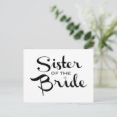 Schwester von Bride Black auf Weiß Postkarte (Stehend Vorderseite)