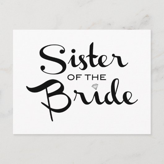 Schwester von Bride Black auf Weiß Postkarte (Vorderseite)