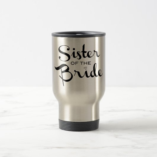 Schwester von Bride Black auf Weiß Reisebecher (Mittel)