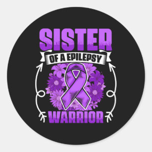 Schwester von Epilepsie Warrior Survivor Epilepsy Runder Aufkleber