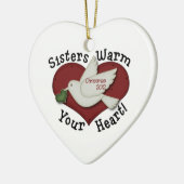 Schwester-Weihnachtstaube 2012 Keramik Ornament (Links)