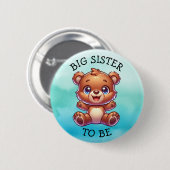 Schwester | Woodland Creatures Babydusche Button (Vorne & Hinten)