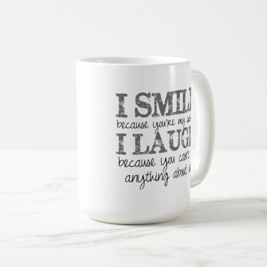 Schwester-Zitat-Kaffee-Tasse Kaffeetasse (VorderseiteRechts)