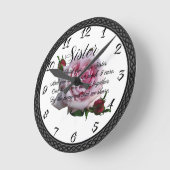 SCHWESTER-ZITAT RUNDE WANDUHR (Winkel)