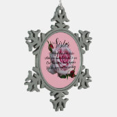 SCHWESTER-ZITAT SCHNEEFLOCKEN Zinn-Ornament (Links)