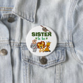 Schwester zu sein Jungle Safari Tierbabydusche Button (Beispiel)