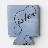 Schwesterherz und Regenbogen Dosenkühler (Rückseite)