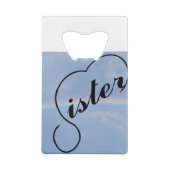 Schwesterherz und Regenbogen Geldbeutel Flaschenöffner (Rückseite)