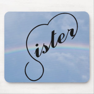 Schwesterherz und Regenbogen Mousepad