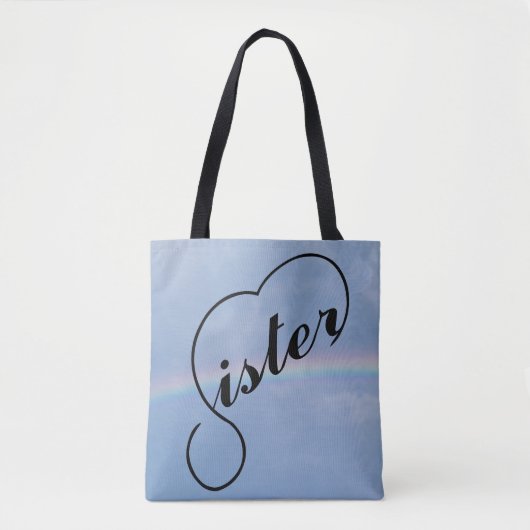 Schwesterherz und Regenbogenhimmel Tasche (Vorderseite)