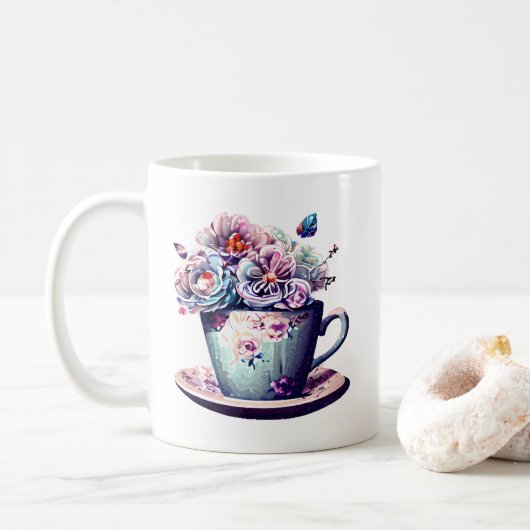 Schwesterliche Liebe | Zitat über Schwester Kaffeetasse (Mit Donut)