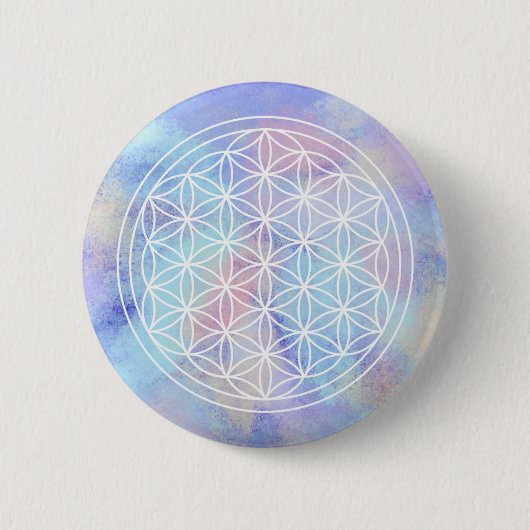 Schwesterliebe – Heilige Geometrie Blüte des Leben Button (Vorderseite)
