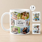 Schwestern 14 Foto-Collage Sechseck-Muster Kaffeetasse