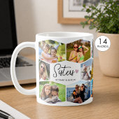 Schwestern 14 Foto-Collage Sechseck-Muster Kaffeetasse