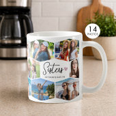 Schwestern 14 Foto-Collage Sechseck-Muster Kaffeetasse