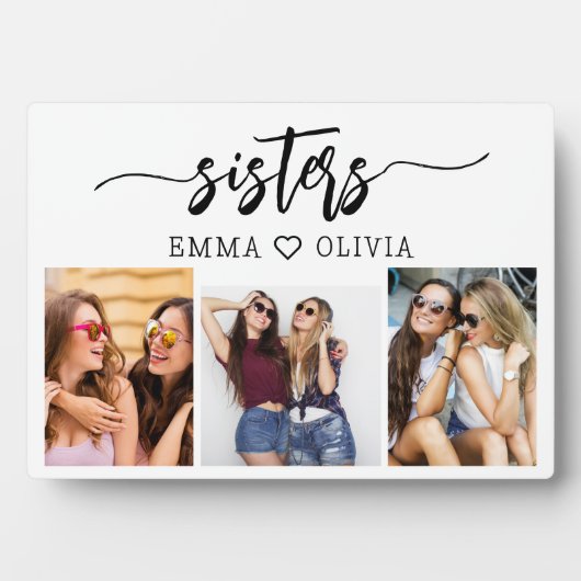 Schwestern 3 Foto Collage Familie Sake Geschenk ha Fotoplatte (Vorderseite)