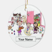 Schwestern - 3 Mädchen im Raum Keramikornament (Links)