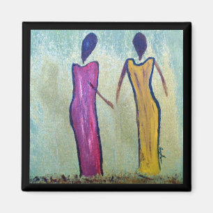 Schwestern - afrikanischer Frauen-Kunst-Magnet Magnet