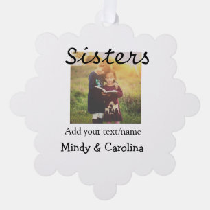 Schwestern besties BESTE FREUNDIN fügen Fotonamens Ornament Karte