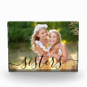 Schwestern Black Script Overlay Custom Fotoblock (Vorderseite)
