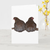 Schwestern - Blau geschnürte Roosting Wyandotte Karte (Gelbe Blume)