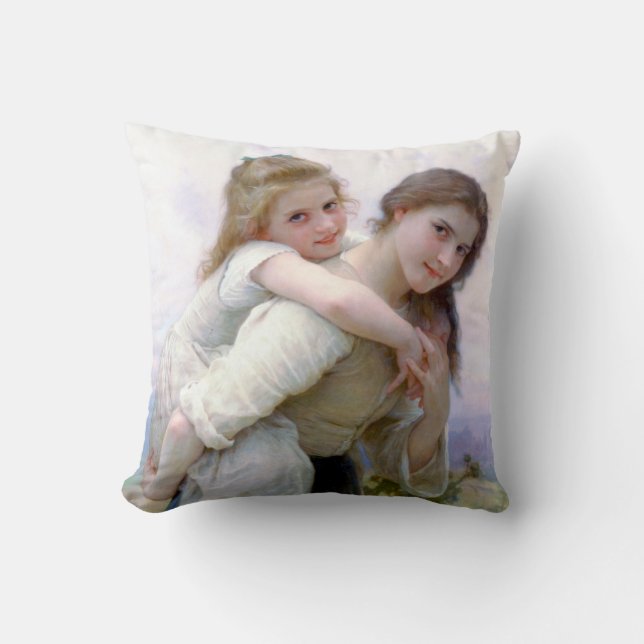 Schwestern, Bouguereau Kissen (Vorderseite)