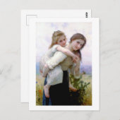 Schwestern, Bouguereau Postkarte (Vorne/Hinten)