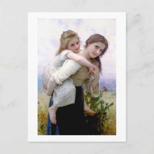 Schwestern, Bouguereau Postkarte (Vorderseite)