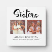 Schwestern Calligraphie 2 Foto Collage Zitat Gesch Fotoplatte (Vorderseite)