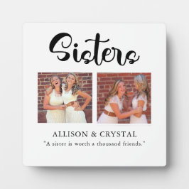 Schwestern Calligraphie 2 Foto Collage Zitat Gesch Fotoplatte