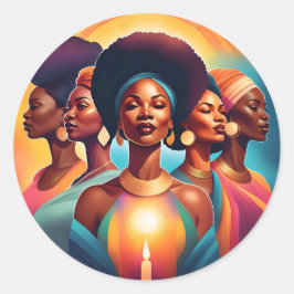 Schwestern der Sonne: Power, Einheit und Licht Runder Aufkleber