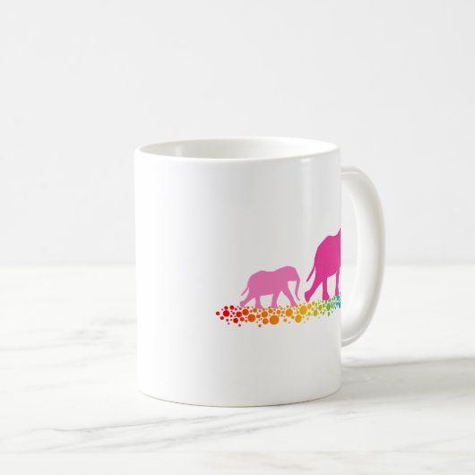 Schwestern des Elefanten Walking Kaffeetasse (VorderseiteRechts)