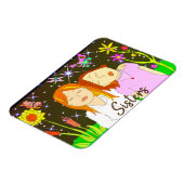 Schwestern, die die Kunst des Weißen Volkes handge Magnet (Linke Seite)